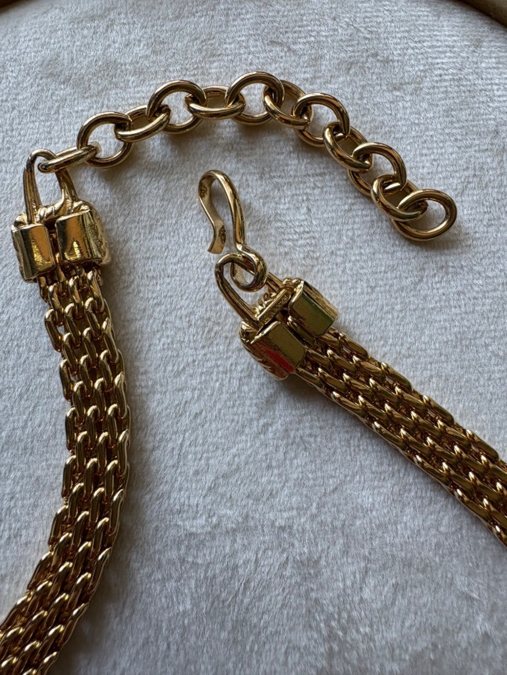 Vintage Signed Monet Goldtone Woven Choker Necklace - Picture 5 of 7